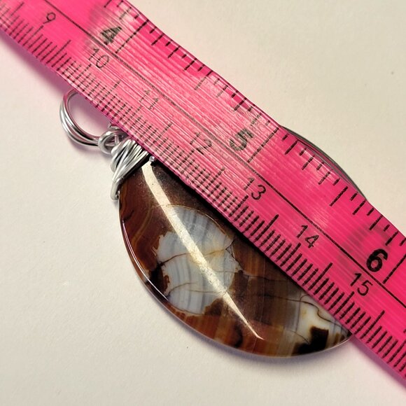 Amber Colored Agate Gemstone Pendant - Picture 7 of 11